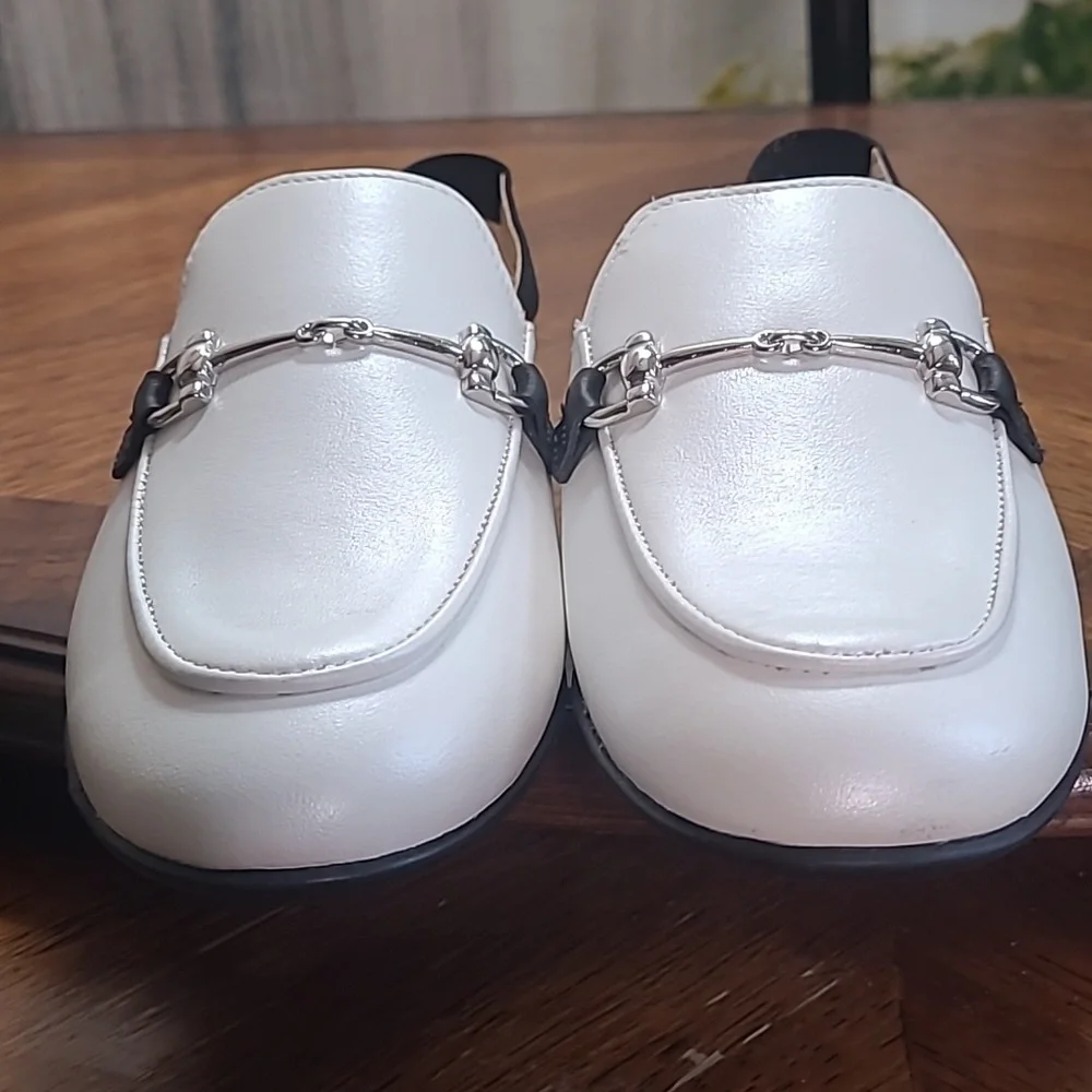 New! Naturino Mestre Girls 33 size 2 dressy sling back black white leather shoes